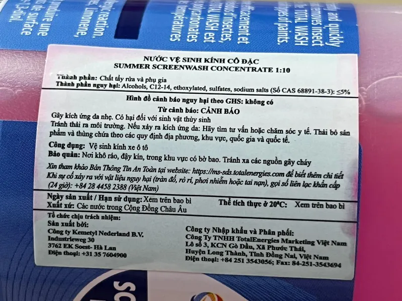 Nước rửa kính lái TOTAL WASH SCREENWASH