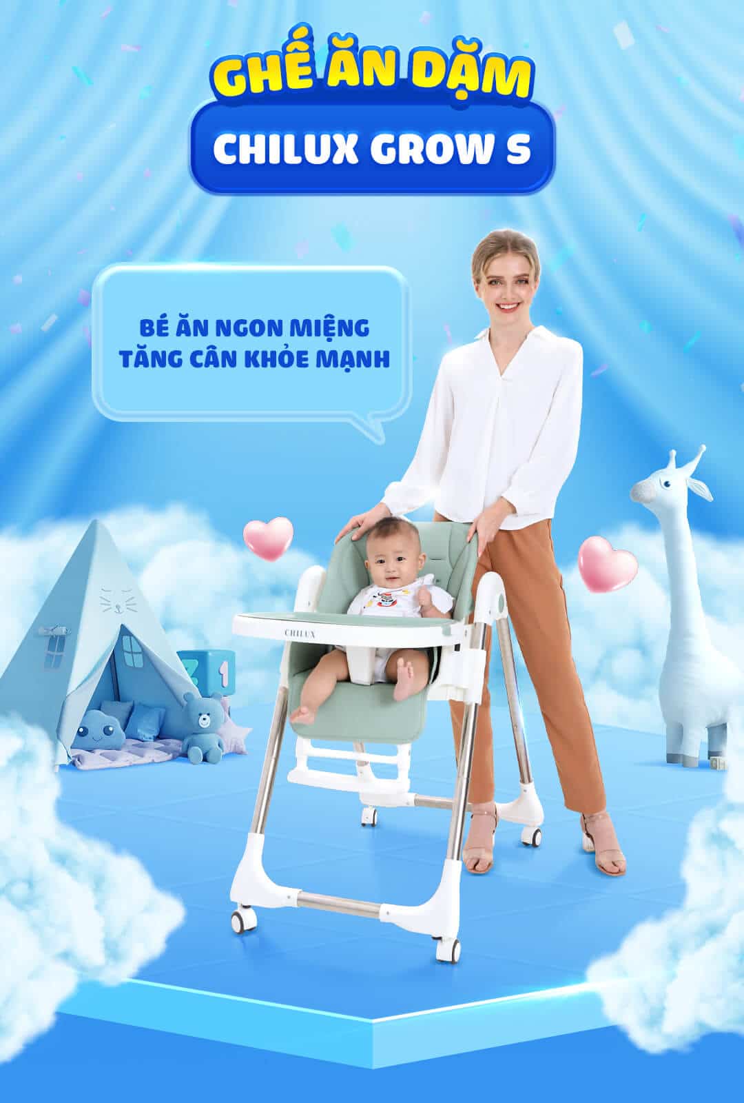 Ghế ăn dặm đa năng Chilux Grow S Ghế ăn dặm đa năng Chilux Grow S