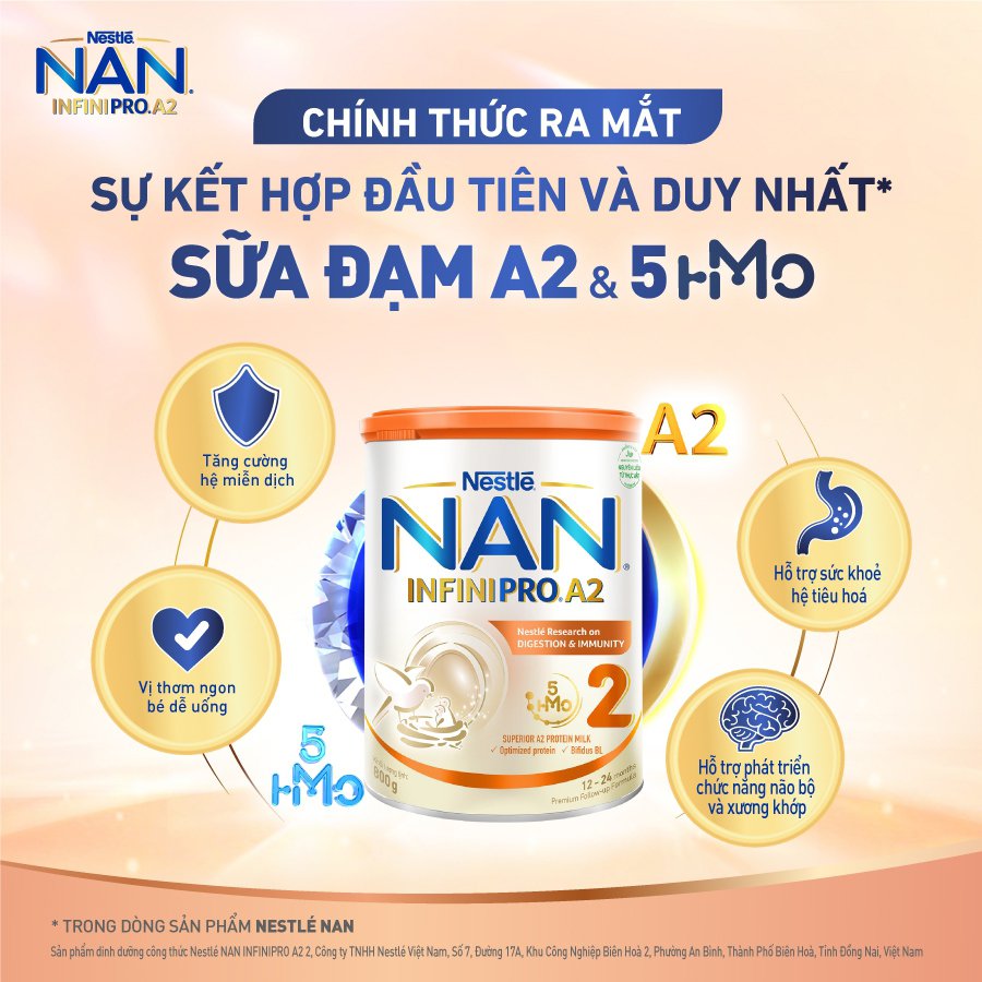 Sữa Nan InfiniPro A2 số 2 800g cho bé 1-2 tuổi