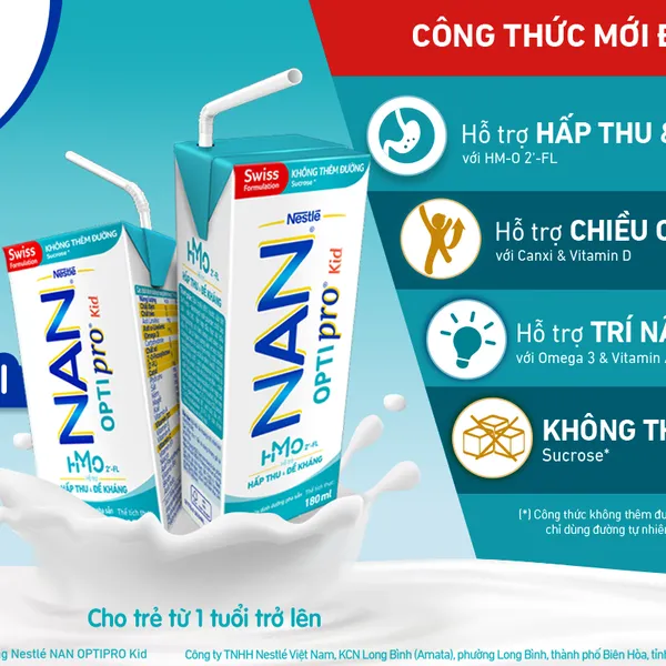 Thùng sữa Nan Optipro Kid HMO 110ml cho bé từ 1 tuổi trở lên