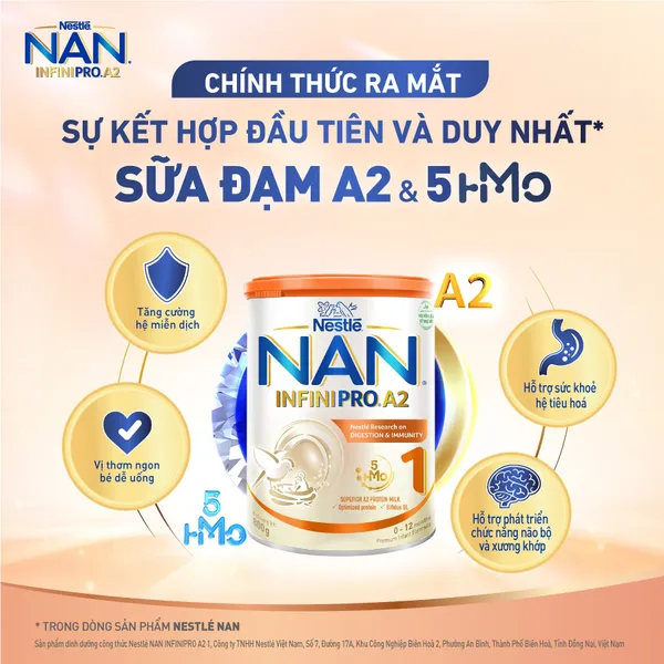 Sữa Nan InfiniPro A2 số 1 800g cho bé 0-12 tháng tuổi