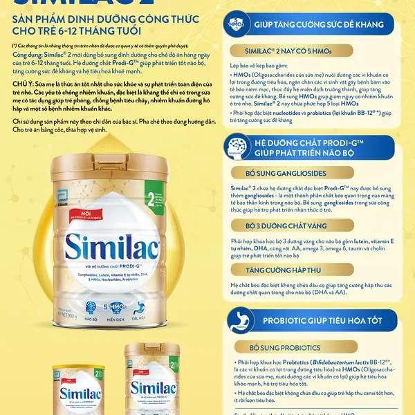 Sữa Similac 5HMOs số 2 - 400g (6 - 12 tháng)