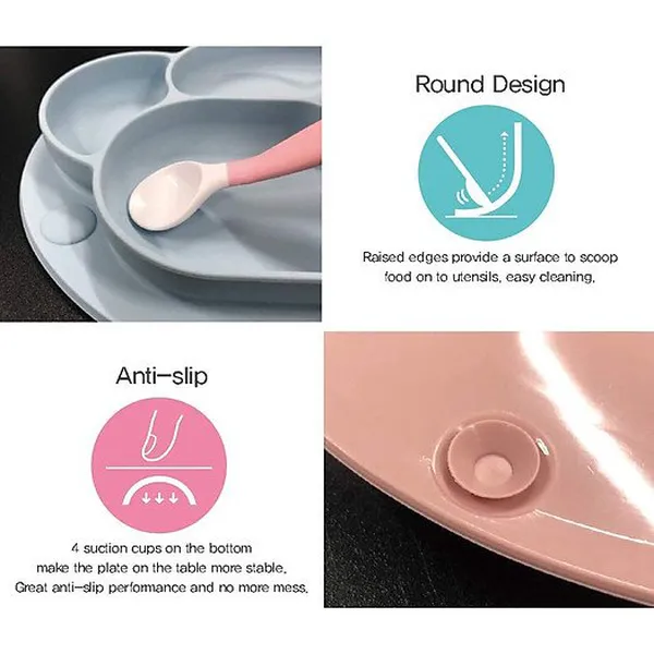 Khay ăn dặm silicone kèm nắp