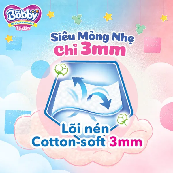 Bỉm - Tã dán Bobby size XS 70 miếng (cho bé <5kg)