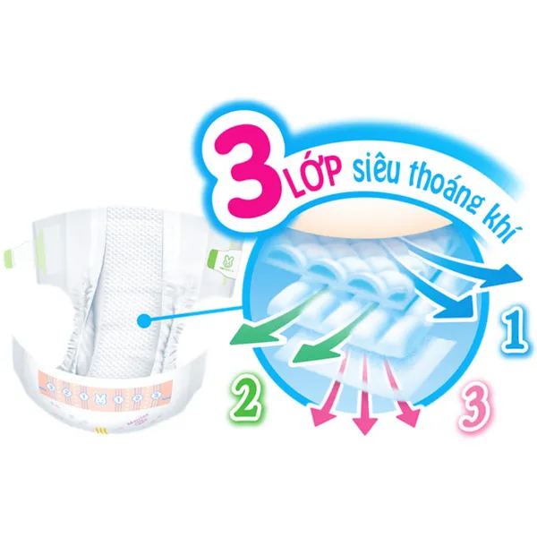 Bỉm - Tã dán Merries cộng miếng size M 64 cộng 4 miếng (cho bé 6-11kg)