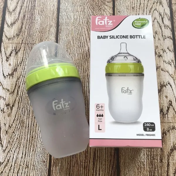 Bình Sữa SIlicon Cổ Siêu Rộng 240ml Fatzbaby - FB0180C