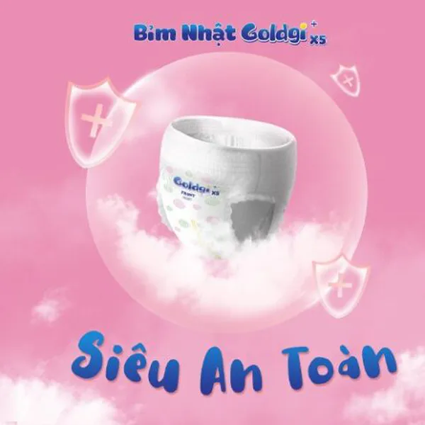 Bỉm - Tã quần Goldgi X5 size XXL 32 miếng (TRÊN 15KG)