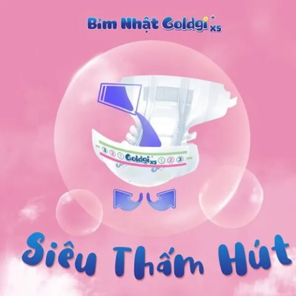 Bỉm - Tã quần Goldgi X5 size XXL 32 miếng (TRÊN 15KG)