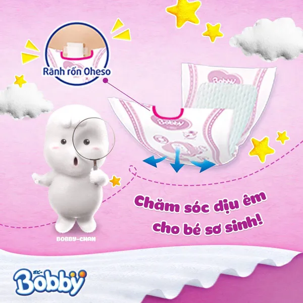 Miếng lót sơ sinh Bobby Newborn 2 - 60 miếng (cho bé > 1 tháng tuổi)