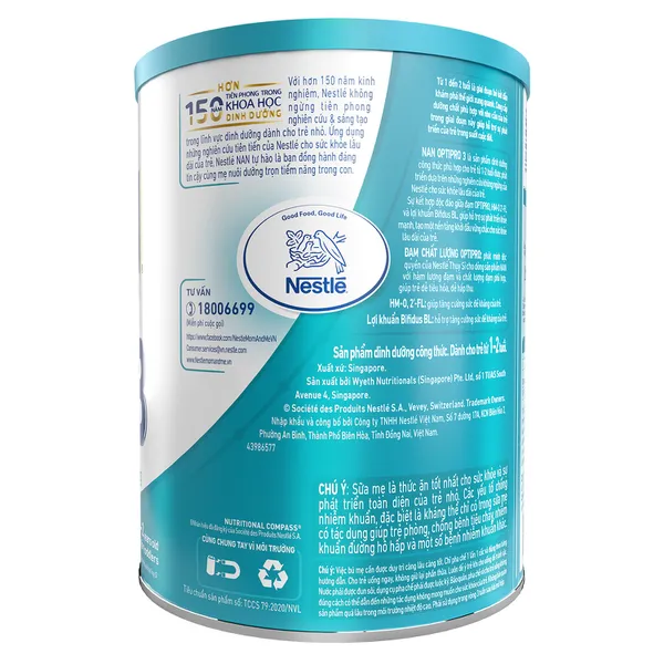 Sữa Nan Optipro HMO số 3 900g cho bé 12-24 tháng tuổi