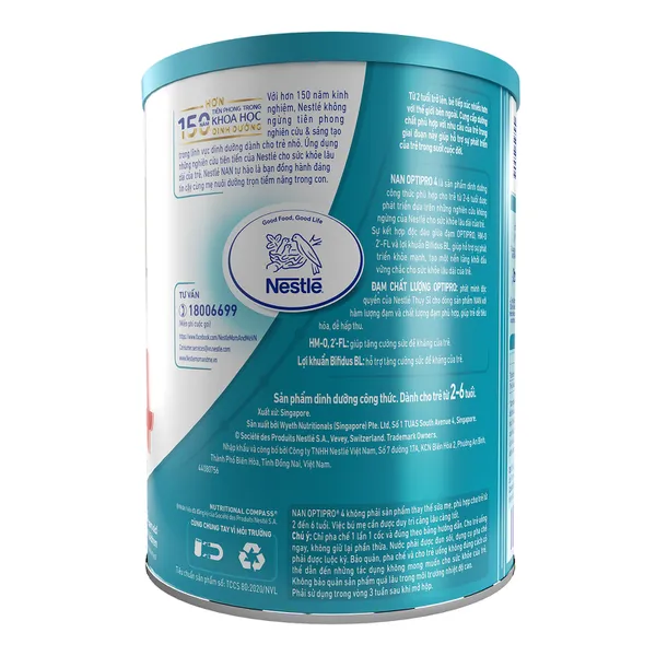 Sữa Nan Optipro HMO số 4 900g cho bé 2-6 tuổi