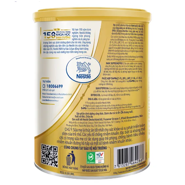Sữa Nan Supreme Pro số 2 5-HMO 800g (6-24tháng)