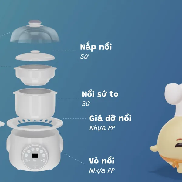 Nồi hầm cách thủy thông minh 2 tầng 1L Stew 2 - FB9110ZT