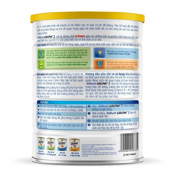 Sữa Abbott Grow số 3 900g (1 - 2 tuổi)