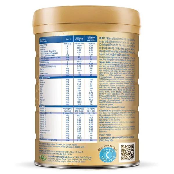 Sữa Similac 5HMOs số 3 - 900g (1 - 2 tuổi)