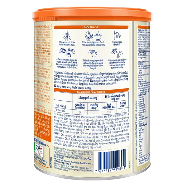 Sữa Nan InfiniPro A2 số 3 800g cho bé 2-6 tuổi