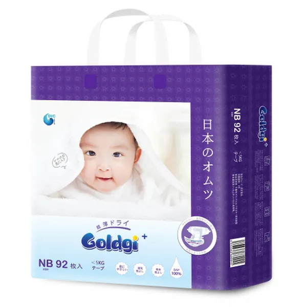 Bỉm - Tã dán Goldgi+ size Newborn dưới 5kg ( 92 miếng )