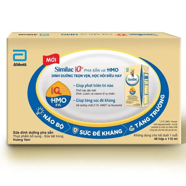Thùng sữa pha sẵn Similac hương vani 110 ml