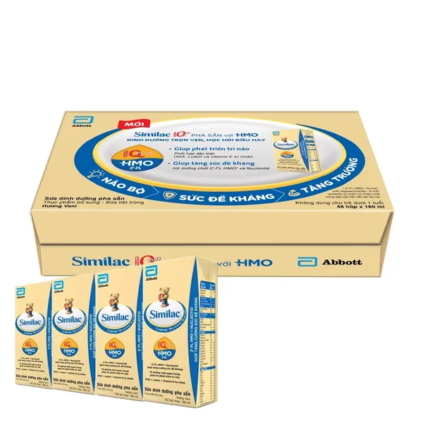 Thùng sữa pha sẵn Similac hương vani 180 ml