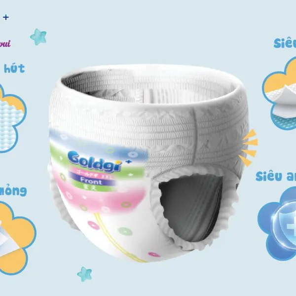 Bỉm - Tã quần Goldgi+ size L 48 miếng (9 - 14kg)
