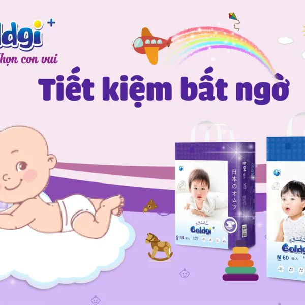 Bỉm - Tã dán Goldgi+ size Newborn dưới 5kg ( 92 miếng )