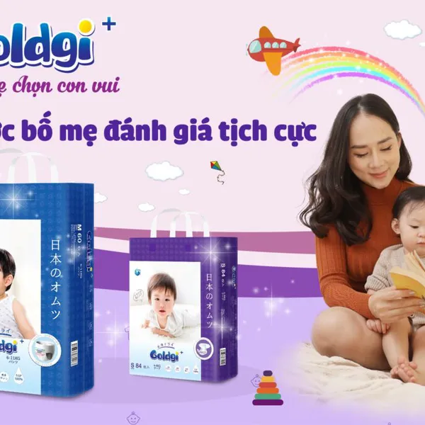 Bỉm - Tã dán Goldgi+ size Newborn dưới 5kg ( 92 miếng )