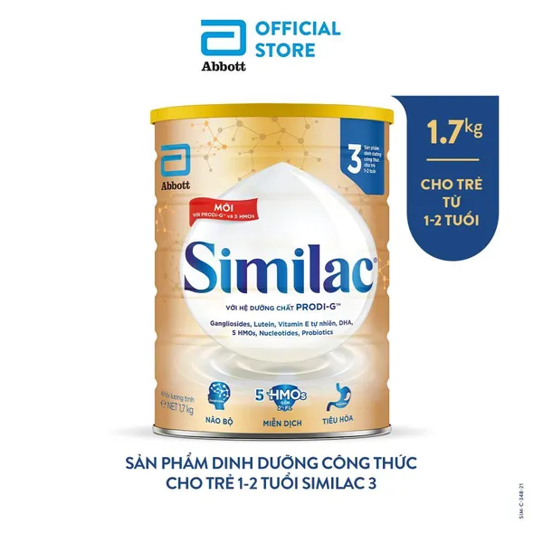 Sữa Similac 5HMOs số 3 - 1.7kg (1 - 2 tuổi)