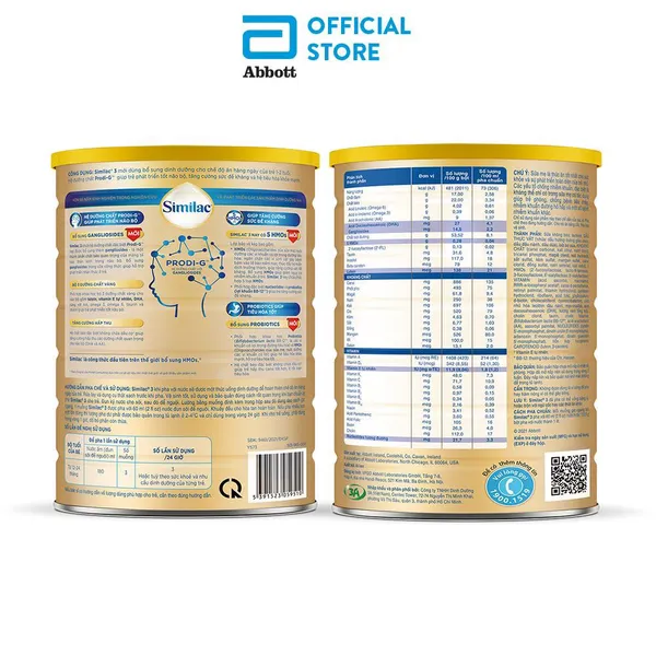 Sữa Similac 5HMOs số 3 - 1.7kg (1 - 2 tuổi)