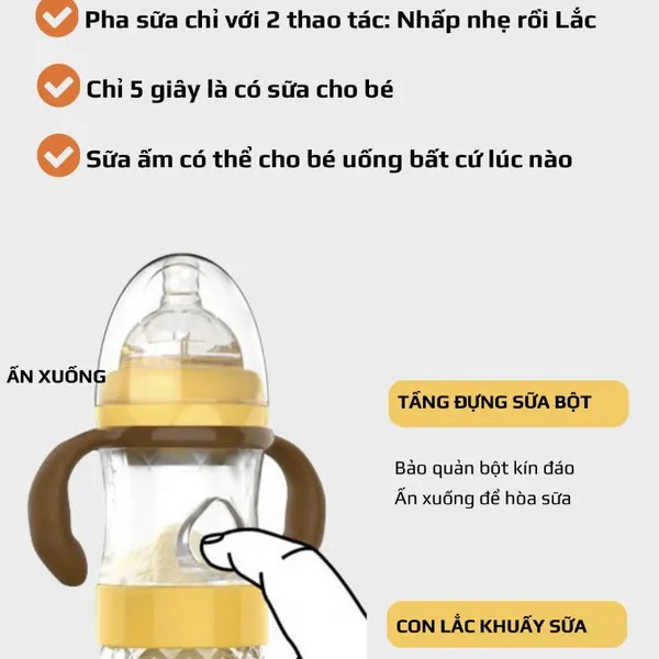 BÌNH PHA SỮA MALABA - Vàng chanh