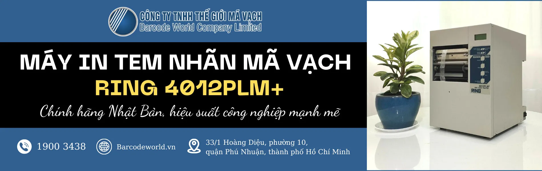 Máy in tem nhãn mã vạch công nghiệp RING 4012PLM+