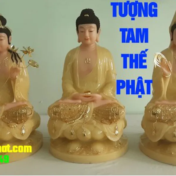 Tượng tam thế phật bằng đá ngọc