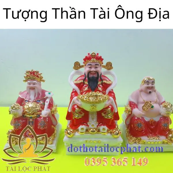 Tượng thần tiền ôm chậu vàng đế vuông