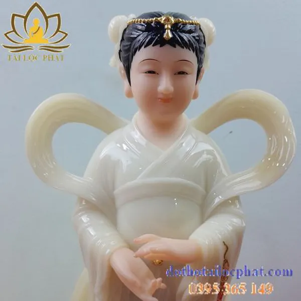 Tượng Thiện Tài Đồng Tử - Tiên Đồng Ngọc Nữ bằng đá ngọc đẹp