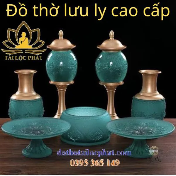Bộ đồ thờ cúng lưu ly cao cấp