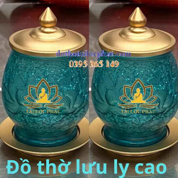 Bộ đồ thờ cúng lưu ly cao cấp