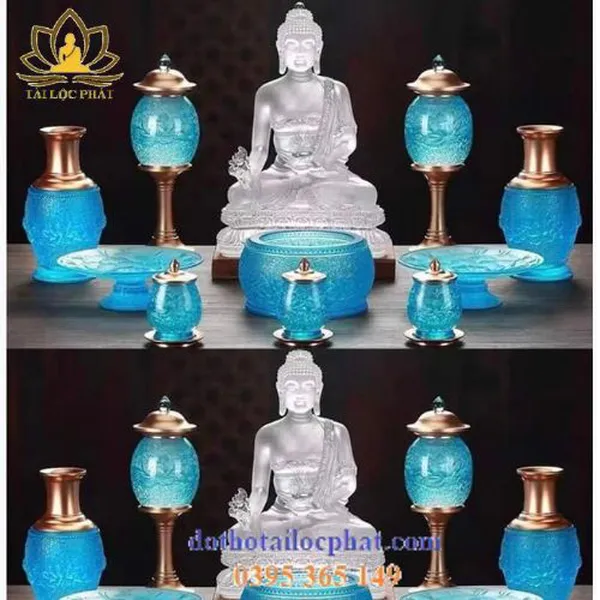 Bộ đồ thờ cúng lưu ly cao cấp
