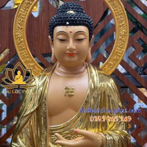 Tây phương tam thánh dát vàng cao 70cm