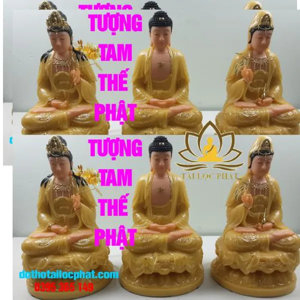 Tượng tây phương tam thánh bằng đá thạch anh đẹp