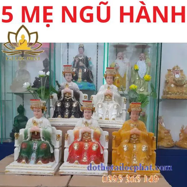 Bộ tượng 5 mẹ ngũ hành nhập khẩu