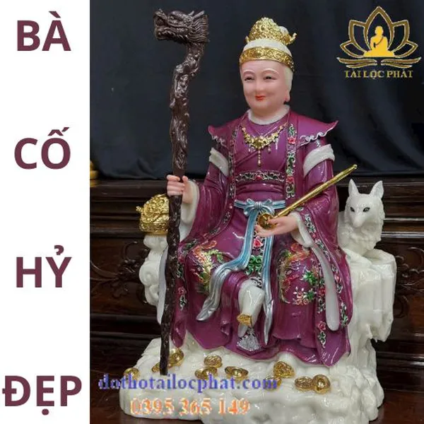 Tượng bà cố hỷ bằng bột đá đẹp từ bi