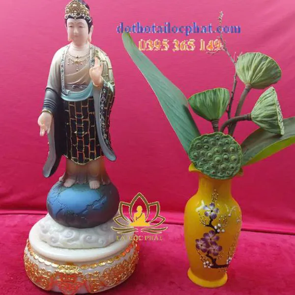 Tượng địa mẫu bằng đá ngọc mã 6409