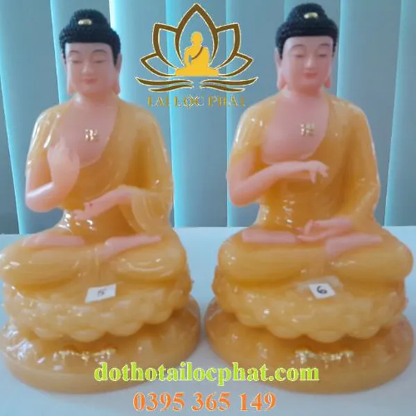 Tượng phật dược sư 7 thế tay bằng đá thạch anh