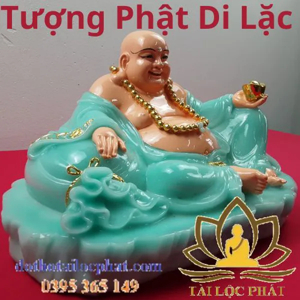 Tượng Phật Di Lặc bằng đá ngọc xanh