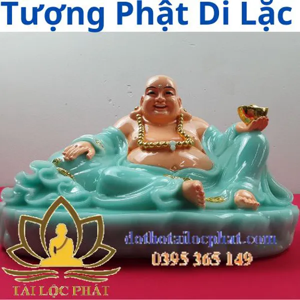 Tượng Phật Di Lặc bằng đá ngọc xanh