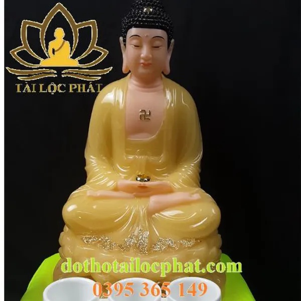 Tượng phật A di đà bằng đá thạch anh