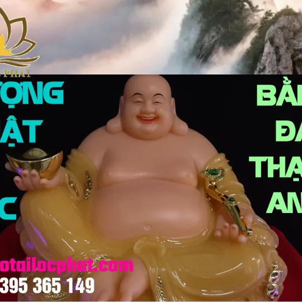 Tượng phật di lạc bằng đá thạch anh đẹp hoan hỉ