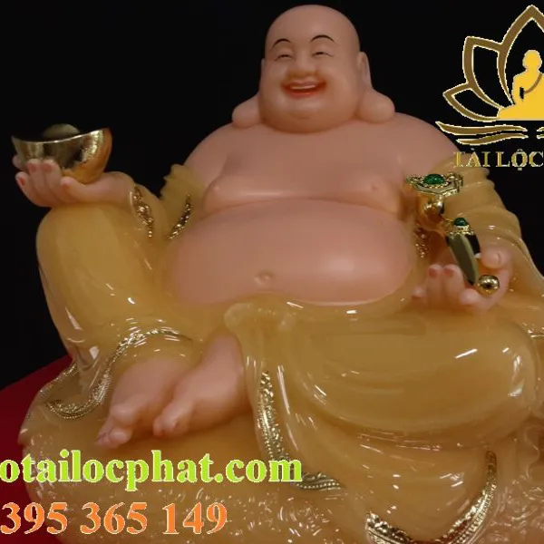 Tượng phật di lạc bằng đá thạch anh đẹp hoan hỉ