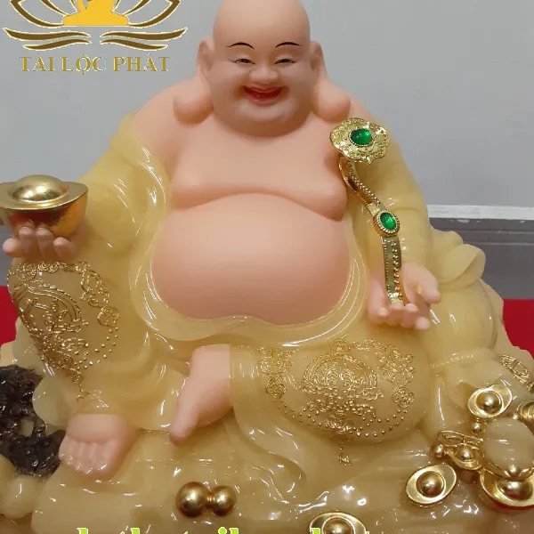 Tượng phật di lặc đá thạch anh như ý ngự đá 3303