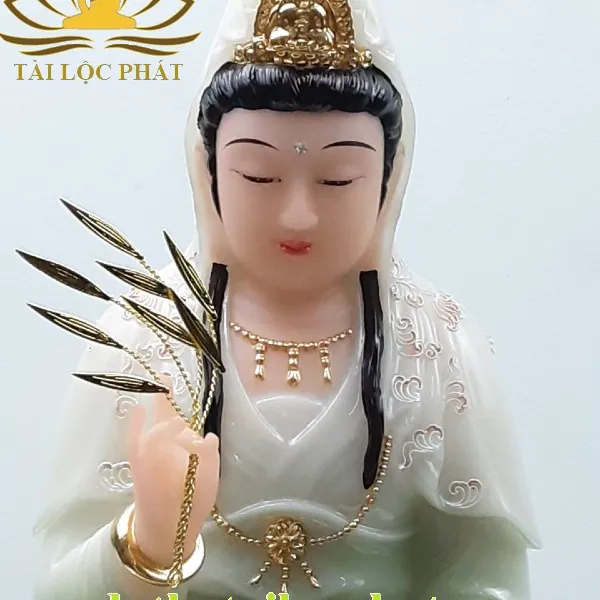 Tượng quan âm bồ tát màu xanh đẹp