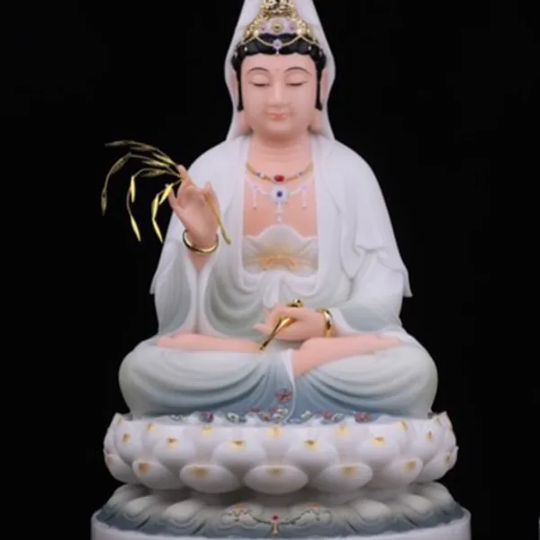 Tượng quan âm bồ tát trắng bằng đá